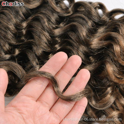 Wholesale Best Selling 24 Inches Ombre Light Color Wavy Bulk Cambodian Hair Crochet Braids Synthetic Braiding Hair Extensions